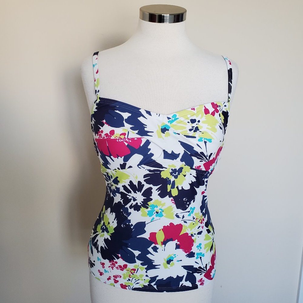 Croft Barrow Twist Tankini Swim Tank Top Swimsuit Bathing Suit Floral Size 6 NWT
